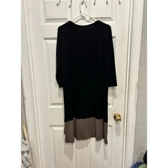 Eileen Fisher Size Large Petite Jersey Colorblock Dress Lagenlook Comfort - Picture 5 of 6